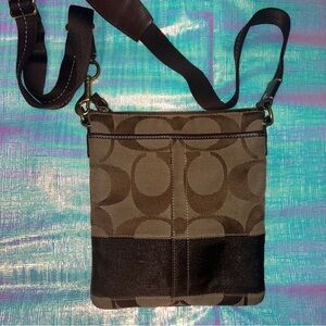 Coach Brown signature crossbody bag